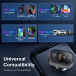 125W 3-Port USB-C Car Charger with LED Display, PD 3.0 & QC 4.0 Fast Charging - Image 7