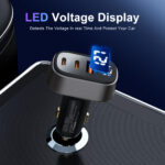 125W 3-Port USB-C Car Charger with LED Display, PD 3.0 & QC 4.0 Fast Charging - Image 5