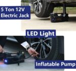 5 Tons 4-in-1 DC 12V Electric Hydraulic Car Jack with LED, Inflator pump and Safety Hammer - Image 6