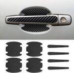 8PCS Car Door Handle Scratch Protectors, Carbon Fiber Car Door Handle Bowl Sticker, Universal Auto Doors Handles Paint Guard Cover, Doors Handles Cup Protective Film for Cars (Black)