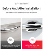 Car Door Handle Cup Protector Reflective Stickers – 8 PCS Universal Carbon Fiber Protection Film - Image 2