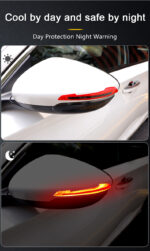 Universal Reflective Rearview Mirror Trim Stickers – Anti-Collision & Anti-Scratch Warning Decals (2PCS) - Image 3